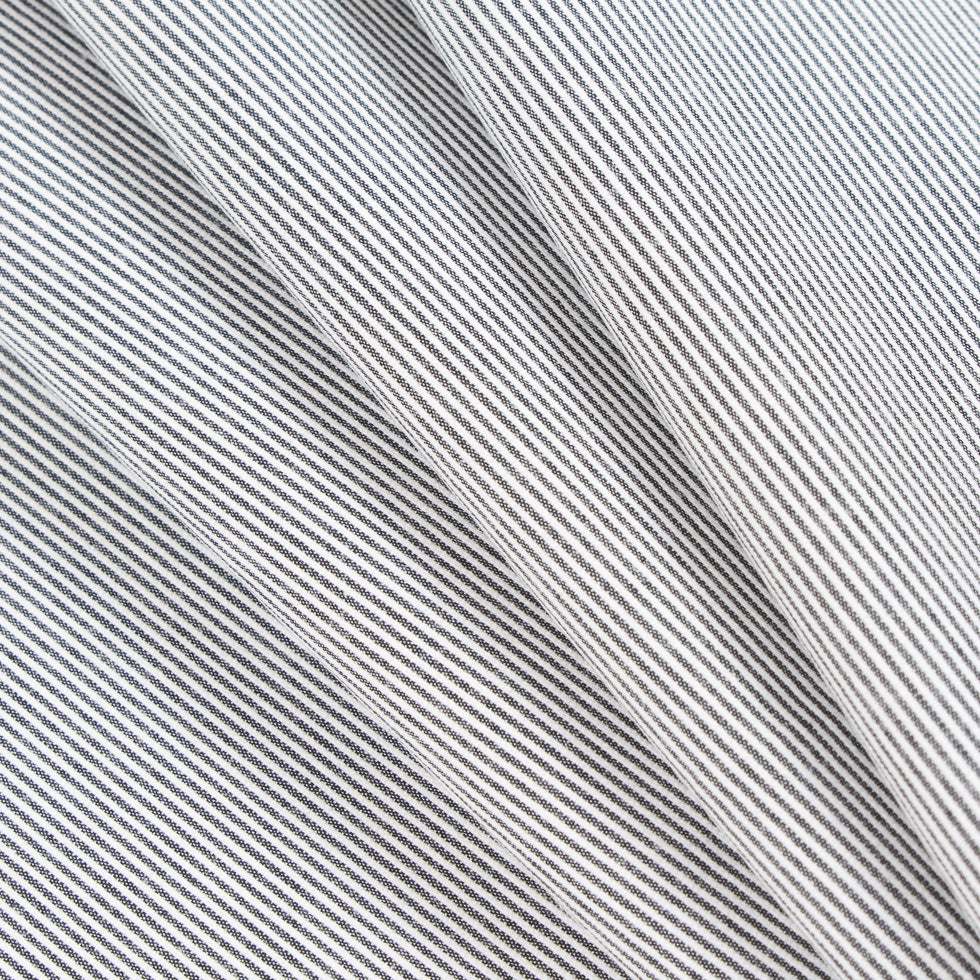 Rag & Bone Black/White Striped Stretch Cotton Woven Detail