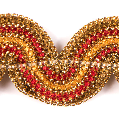 Metallic Gold and Yellow Braided Ric Rac - 1" Detail