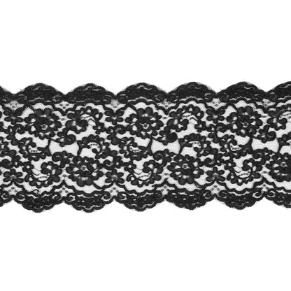 Black Corded Lace Trim - 7.25