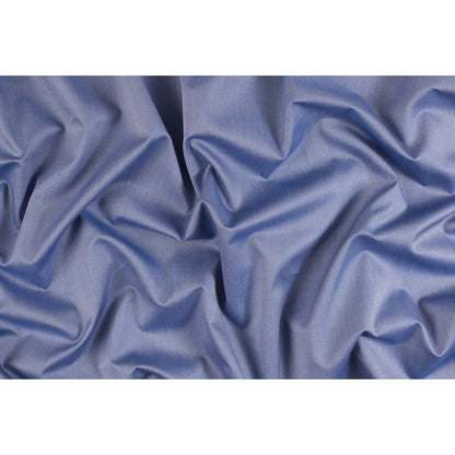 Navy/White Pinpoint Twill Mercerized Cotton Shirting - Folded