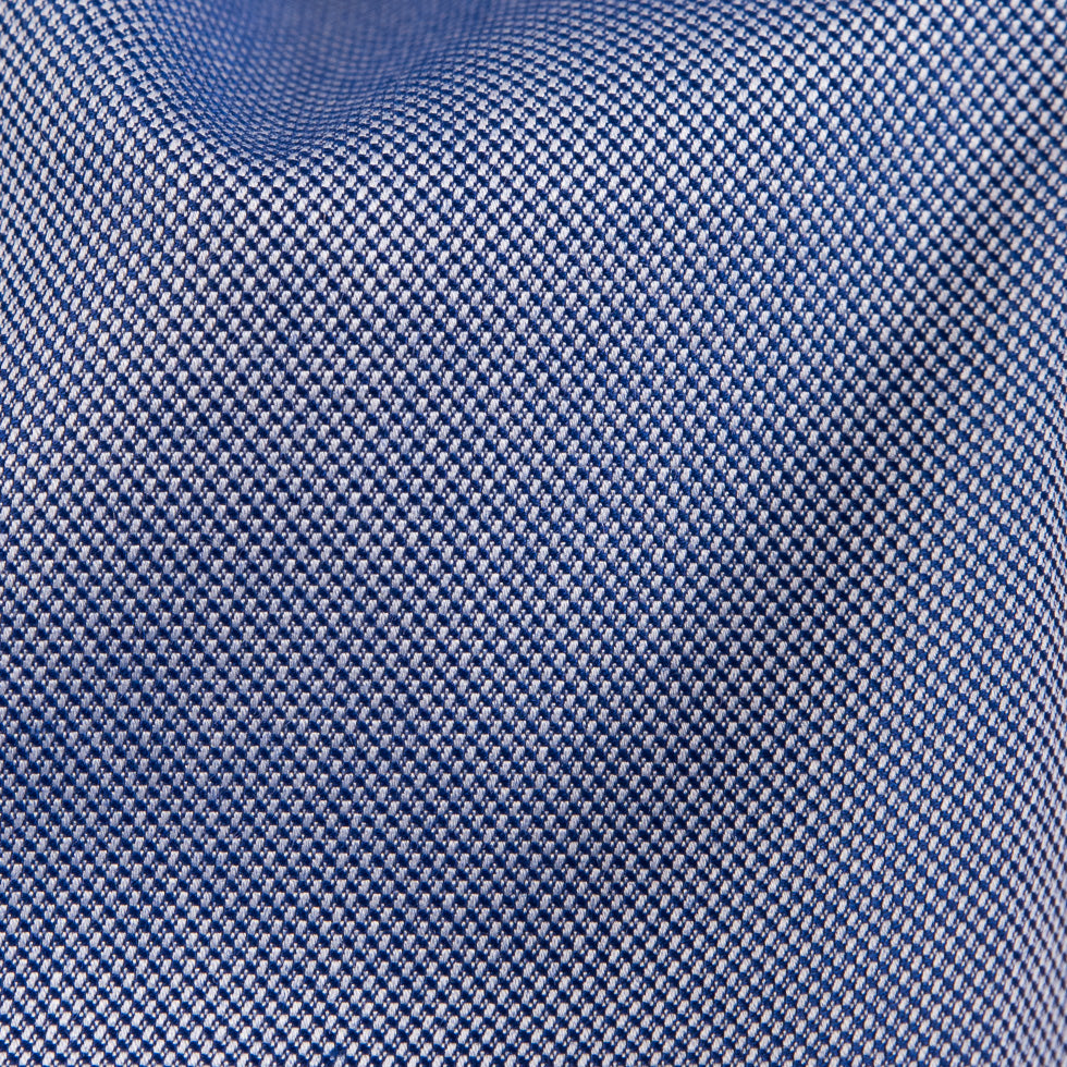 Navy/White Pinpoint Twill Mercerized Cotton Shirting - Full