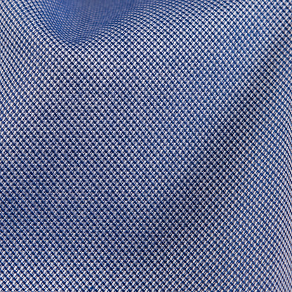 Navy/White Pinpoint Twill Mercerized Cotton Shirting - Full