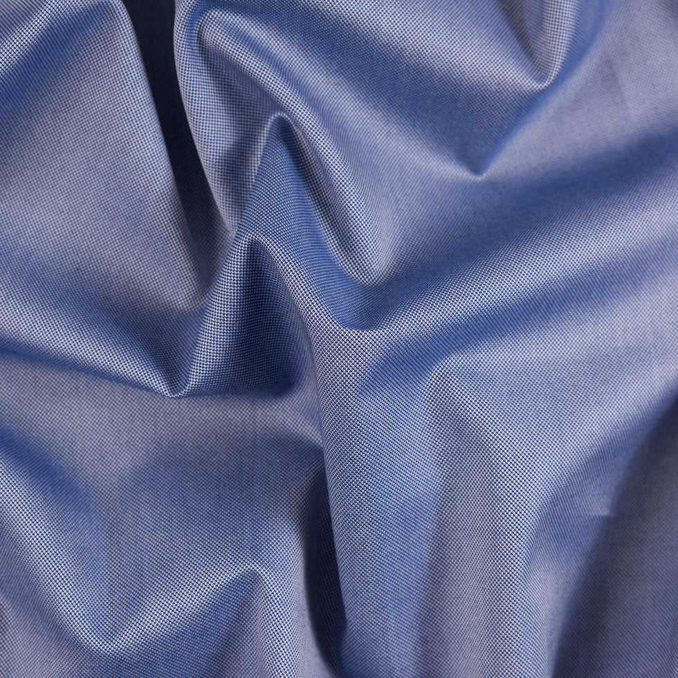 Navy/White Pinpoint Twill Mercerized Cotton Shirting