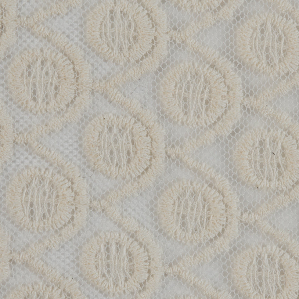 Famous NYC Designer Off-White Scalloped Lace on Netting Full