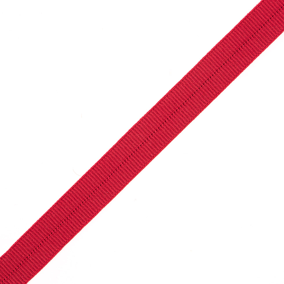 Red Stretch Fold Over Grosgrain - 0.625"