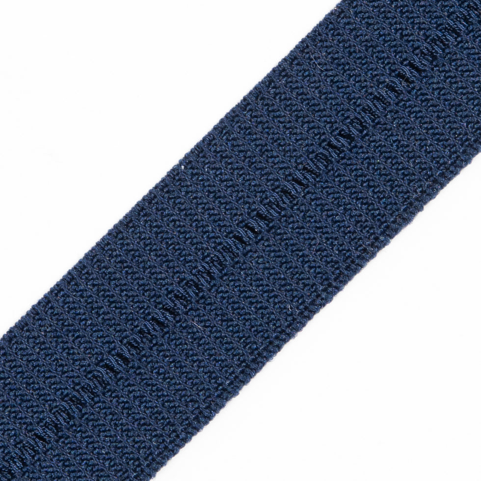Navy Stretch Fold Over Grosgrain - 0.625 - Detail