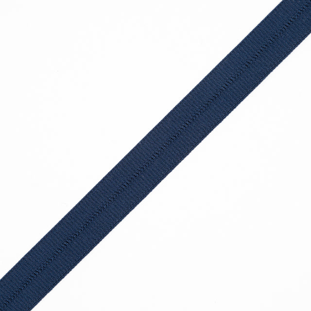 Navy Stretch Fold Over Grosgrain - 0.625