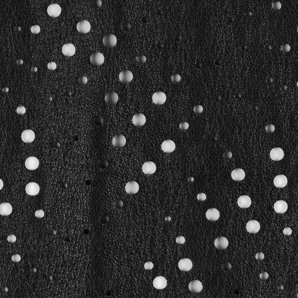 Small Black Abstract Perforated Lamb Leather - Full