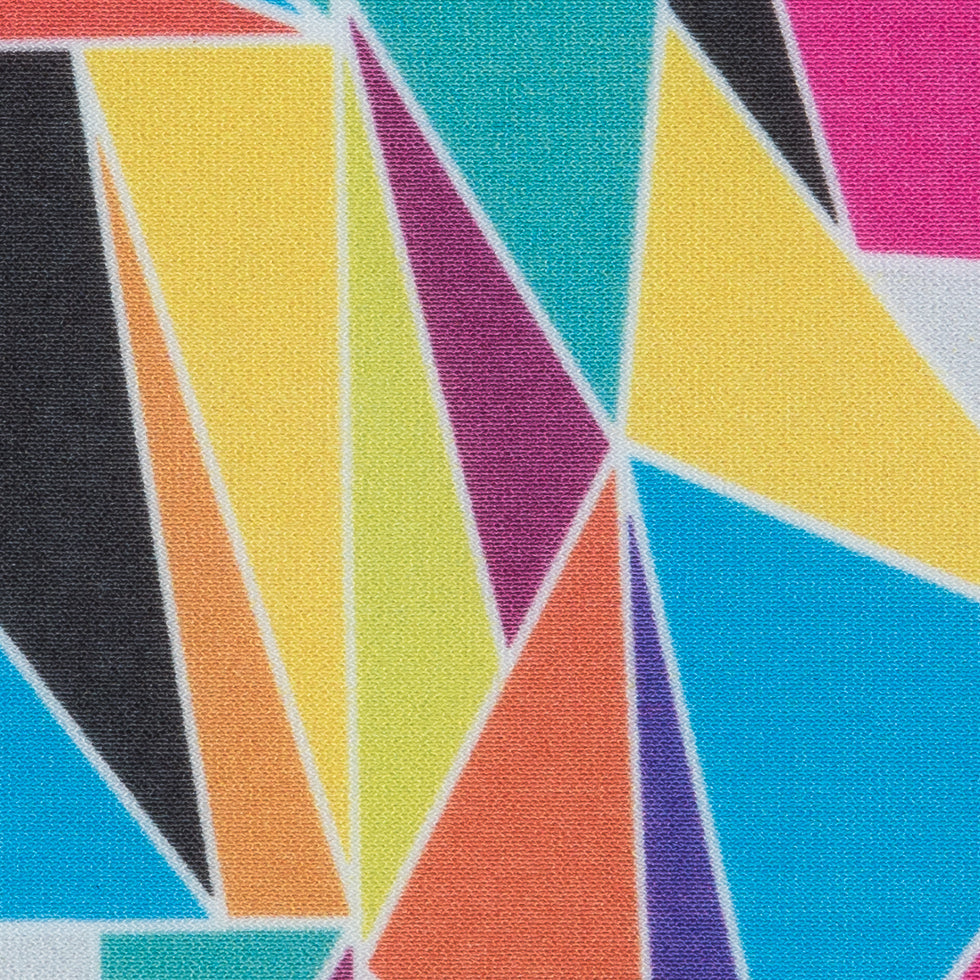 Multi-Colored Abstract Broken Glass Digitally Printed Tricot Jersey Detail