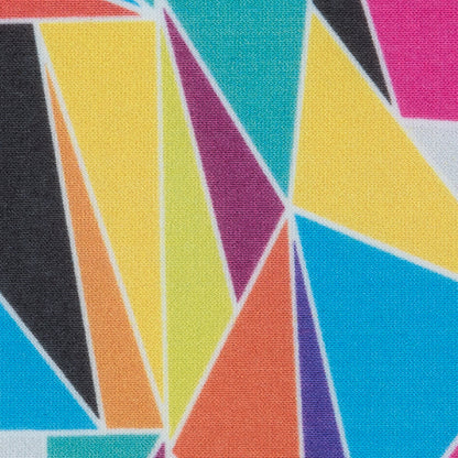 Multi-Colored Abstract Broken Glass Digitally Printed Tricot Jersey Detail
