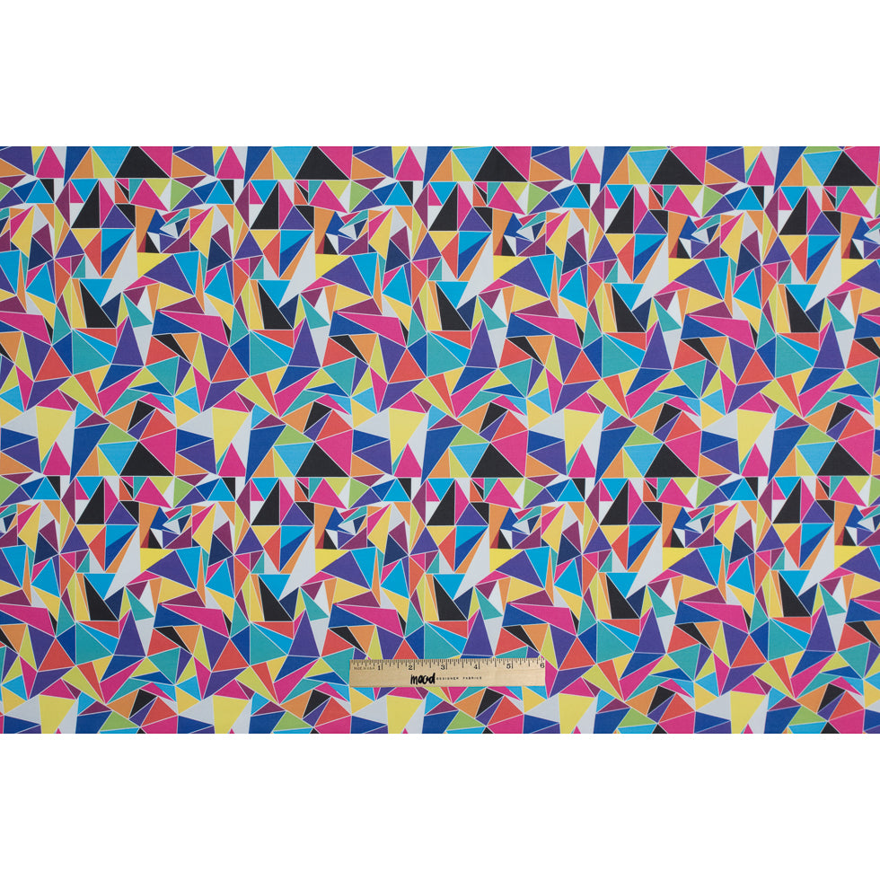 Multi-Colored Abstract Broken Glass Digitally Printed Tricot Jersey Full