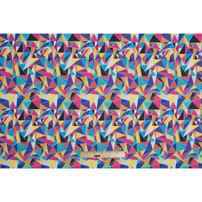 Multi-Colored Abstract Broken Glass Digitally Printed Tricot Jersey Full