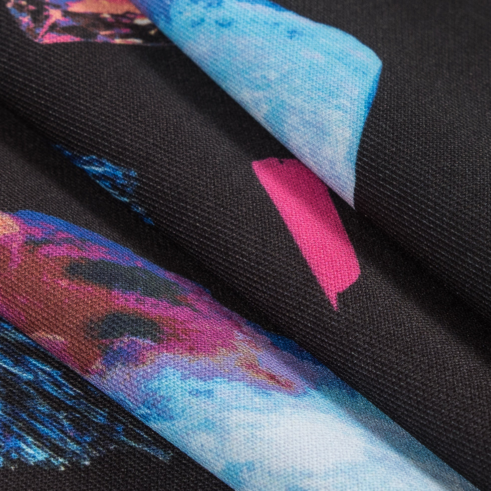 Floating Gems Digitally Printed Stretch Neoprene/Scuba Knit Folded