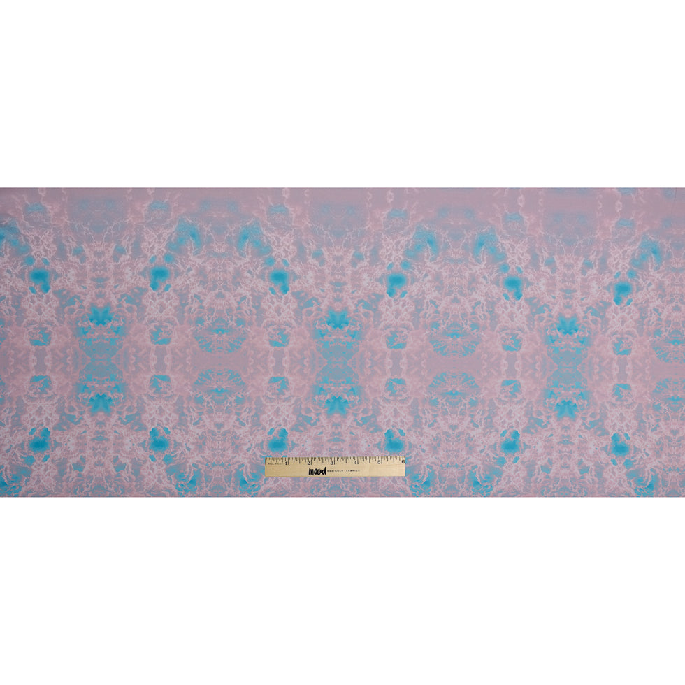 Pink/Blue Abstract Clouds Digitally Printed Stretch Neoprene/Scuba Knit Folded