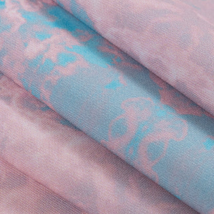 Pink/Blue Abstract Clouds Digitally Printed Stretch Neoprene/Scuba Knit Detail