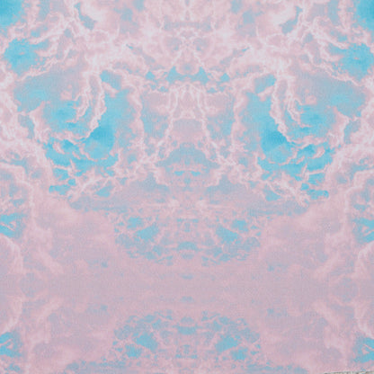 Pink/Blue Abstract Clouds Digitally Printed Stretch Neoprene/Scuba Knit