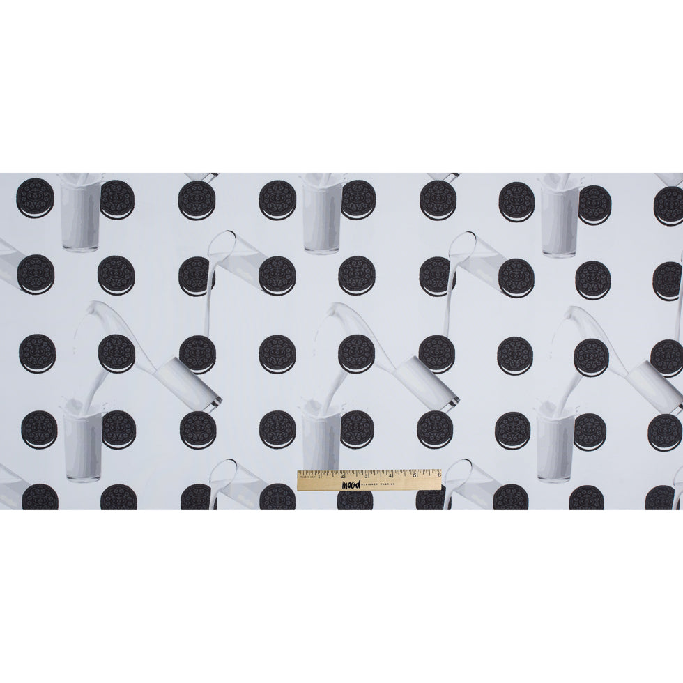 Milk and Cookies Digitally Printed Stretch Neoprene/Scuba Knit - Folded