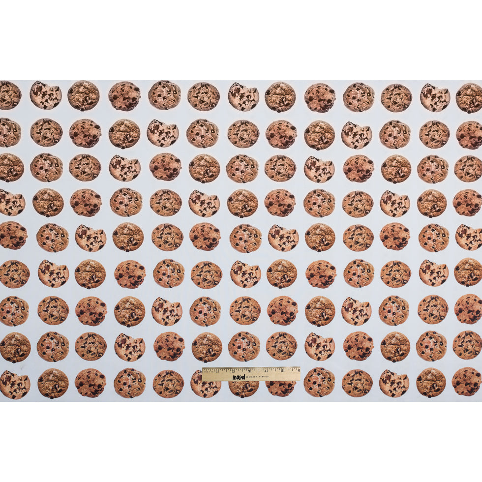 Chocolate Chip Cookie Digitally Printed Stretch Neoprene/Scuba Knit Folded