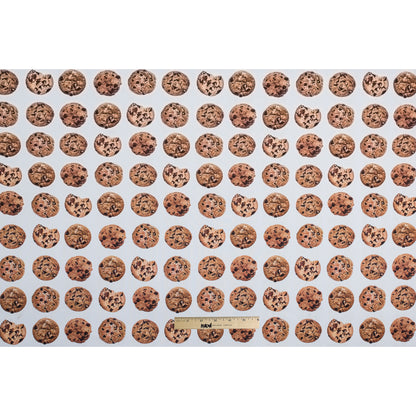 Chocolate Chip Cookie Digitally Printed Stretch Neoprene/Scuba Knit Folded