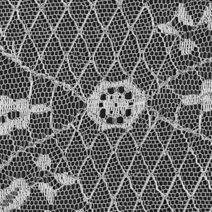 Ivory/Metallic Silver Bridal Lace w/ Scalloped Eyelash Edges - Detail
