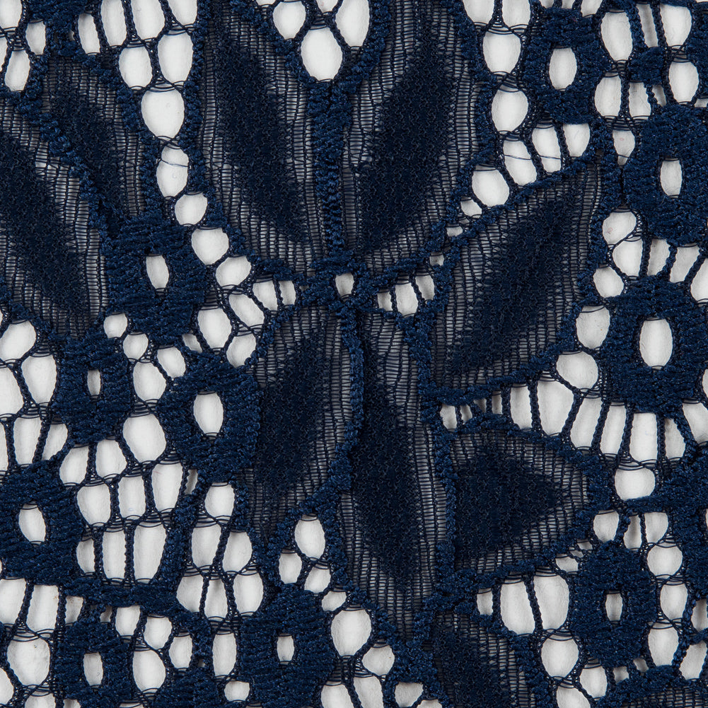 Dark Navy Floral Stretch Lace - Full