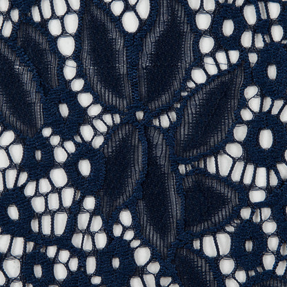 Dark Navy Floral Stretch Lace - Full