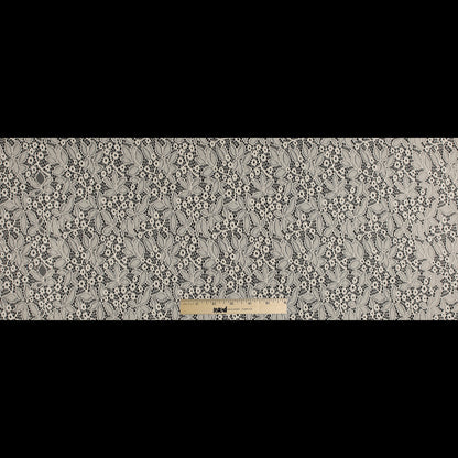 Stretch Lace - Off-White Floral - Katerina Collection Folded