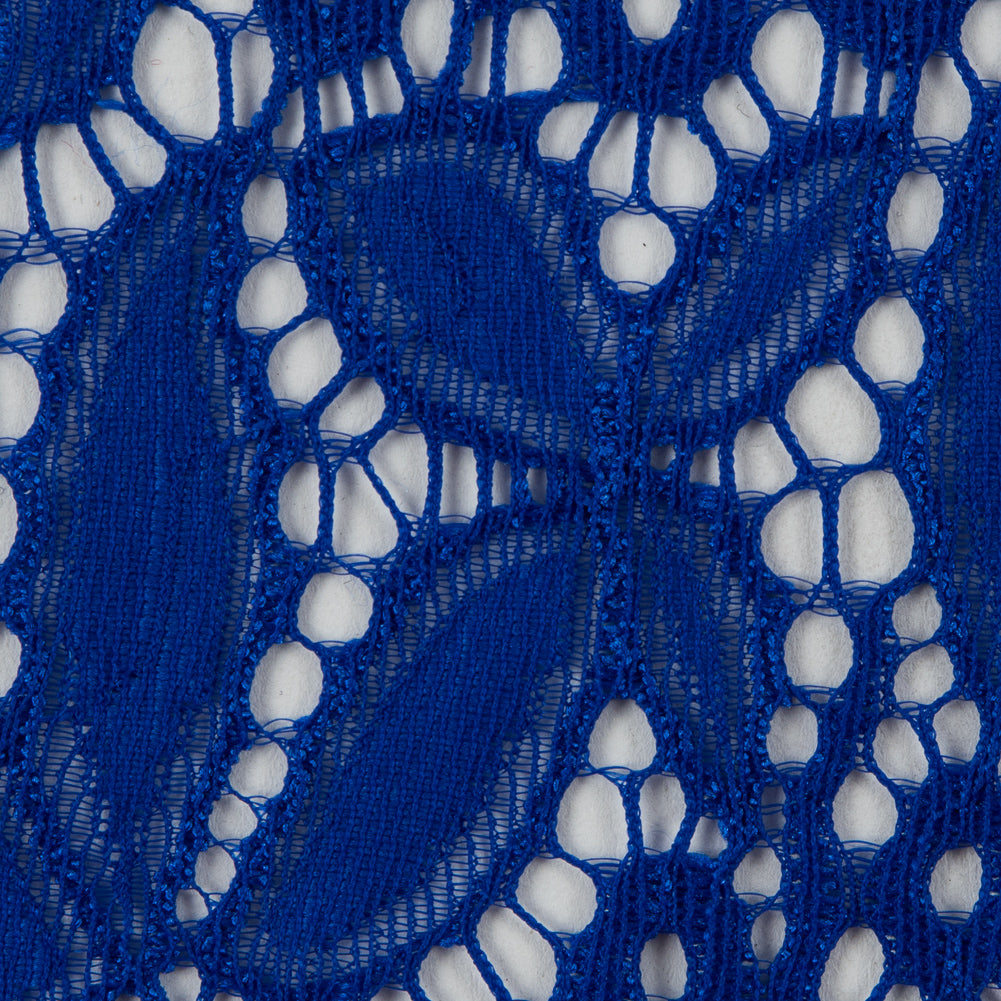 Royal Blue Floral Stretch Lace - Detail