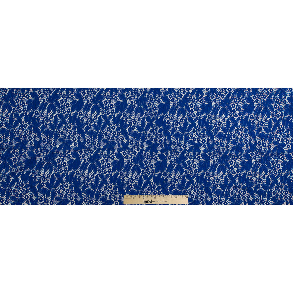 Royal Blue Floral Stretch Lace - Full