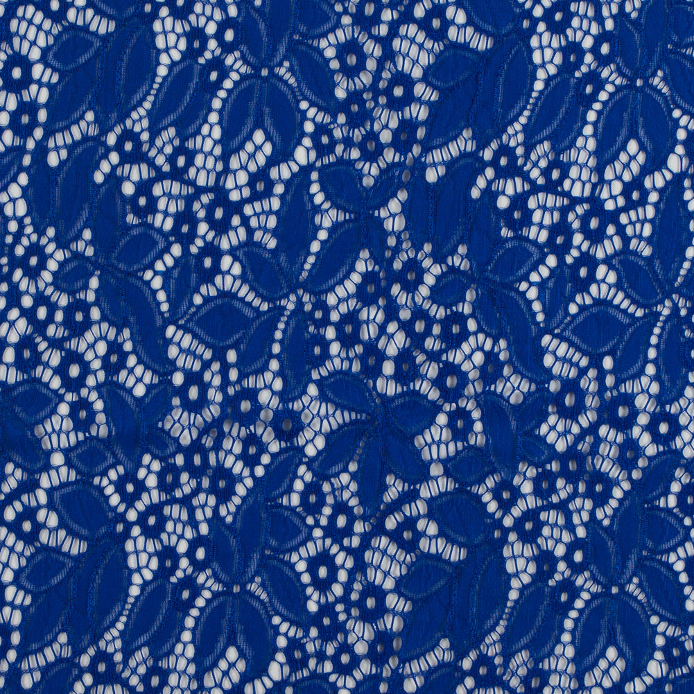 Royal Blue Floral Stretch Lace