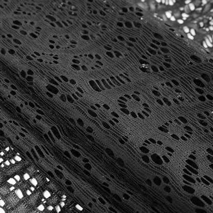 Black Pleated Novelty Lace - Folded
