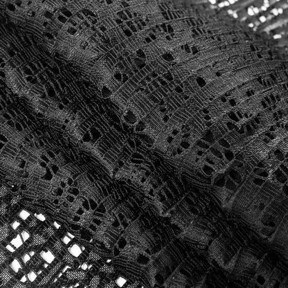 Black Novelty Lace w/ Knife Pleats Folded
