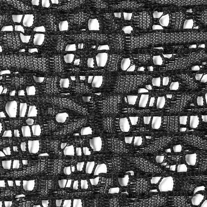 Black Novelty Lace w/ Knife Pleats Detail