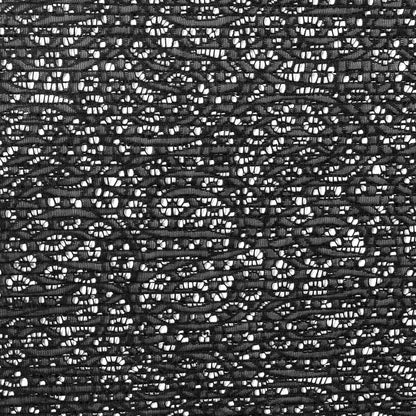Black Novelty Lace w/ Knife Pleats