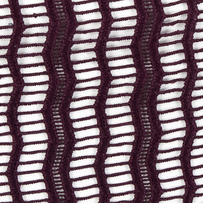 Plum Novelty Striped Guipure Lace w/ Finished Edges - Detail