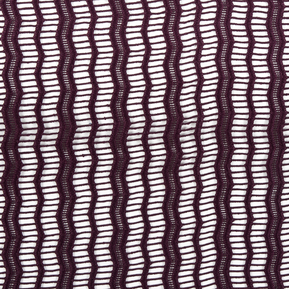 Plum Novelty Striped Guipure Lace w/ Finished Edges