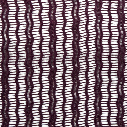 Plum Novelty Striped Guipure Lace w/ Finished Edges
