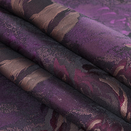 Pink/Purple/Gold Metallic Rose Patterned Brocade Folded
