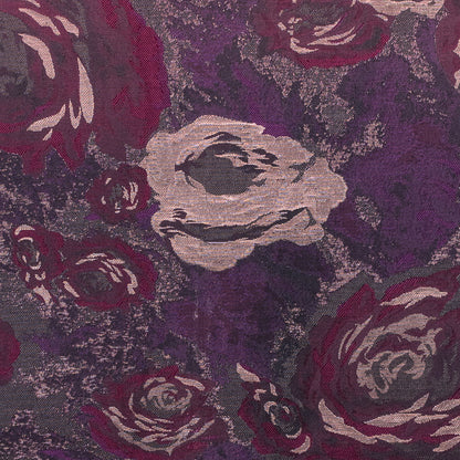 Pink/Purple/Gold Metallic Rose Patterned Brocade
