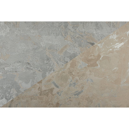 Metallic Silver/Cream Abstract Jacquard/Brocade Folded