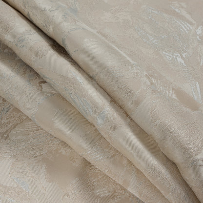 Metallic Silver/Cream Abstract Jacquard/Brocade Detail