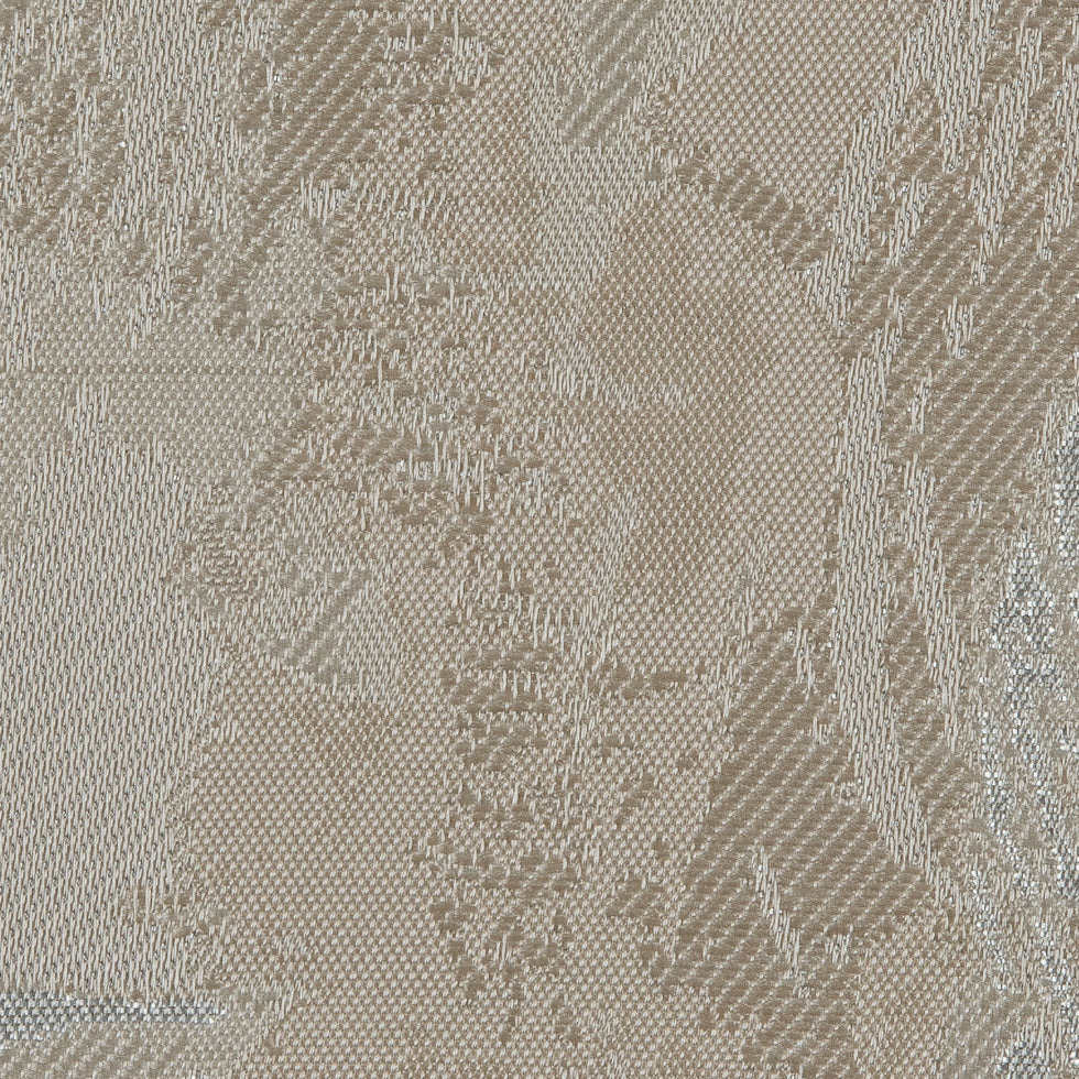 Metallic Silver/Cream Abstract Jacquard/Brocade Full
