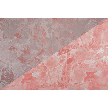 Metallic Silver/Pink Abstract Jacquard/Brocade Folded