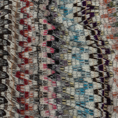 Italian Purple, Brown and White Multicolor Soft Flamestitch Wool Knit