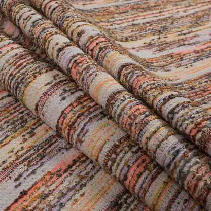 Italian Neon Coral/Lavender Novelty Woven Boucle - Folded