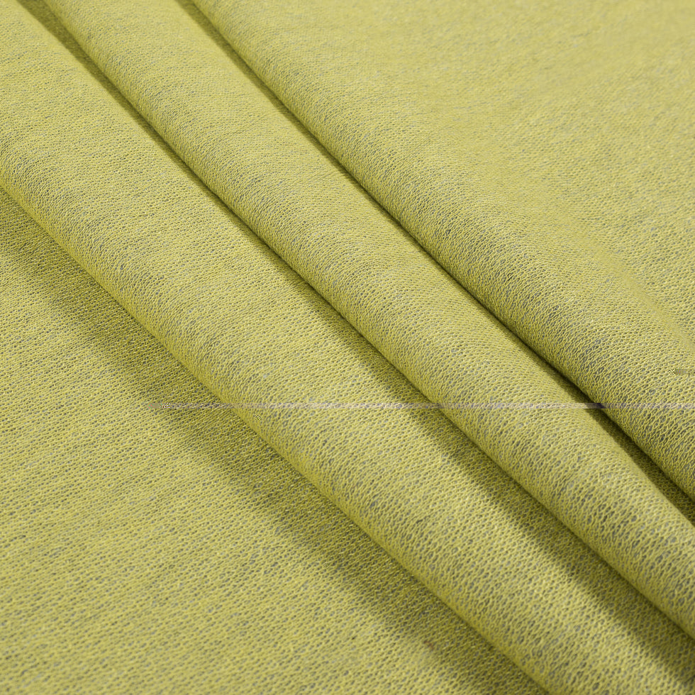 Italian Heathered Gray/Green Sheen Stretch French Terry Folded