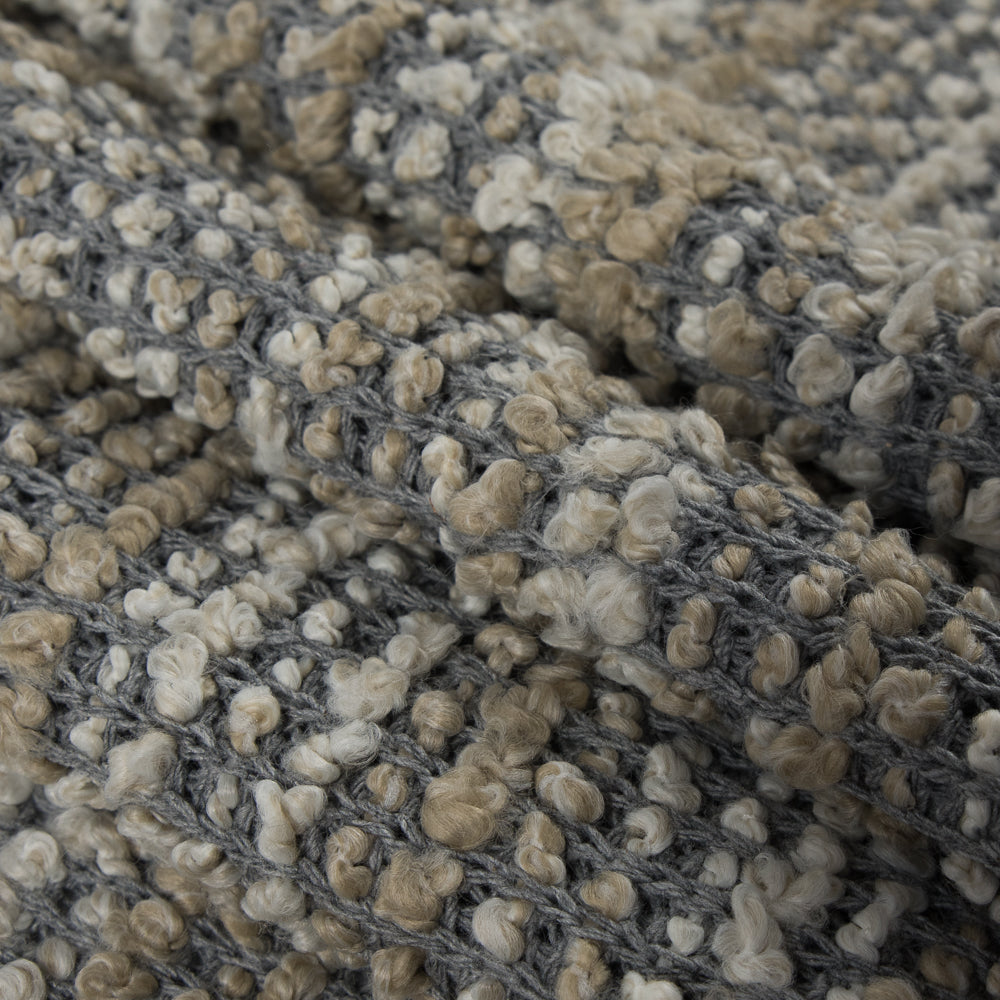 Griffin/Frozen Dew/White Cotton-Polyester Boucled Knit Folded
