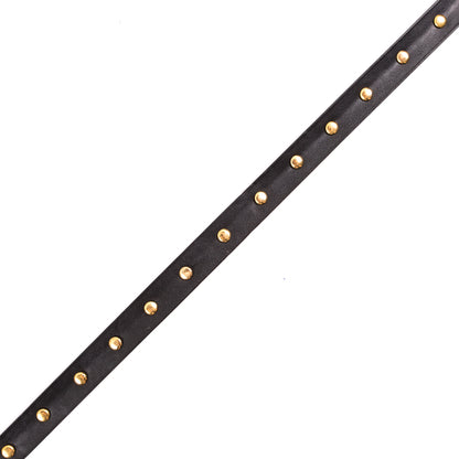 Black Faux Leather Trim with Gold Studs - 0.75"