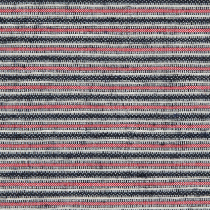 Red/Black/White Raised Stripes on a Stretch Cotton Woven - Detail