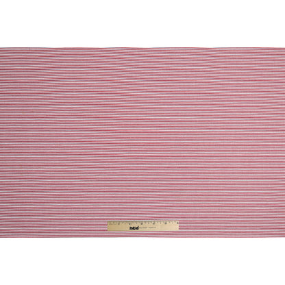 Red/Blue/White Raised Shadow Stripes on Stretch Cotton Woven Full
